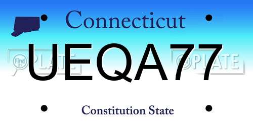 UEQA77 Connecticut License Plate