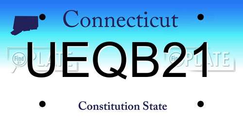 UEQB21 Connecticut License Plate
