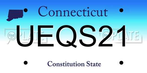 UEQS21 Connecticut License Plate