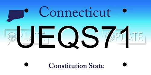UEQS71 Connecticut License Plate