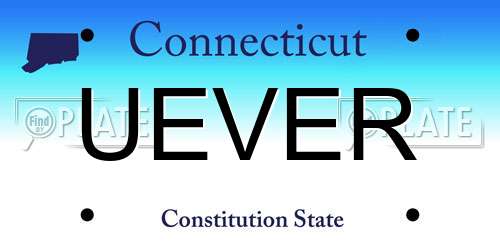 UEVER Connecticut License Plate