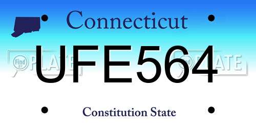 UFE564 Connecticut License Plate