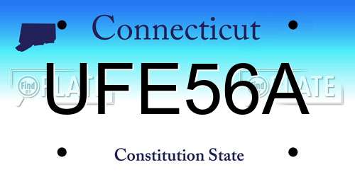 UFE56A Connecticut License Plate