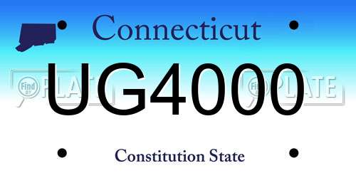 UG4000 Connecticut License Plate