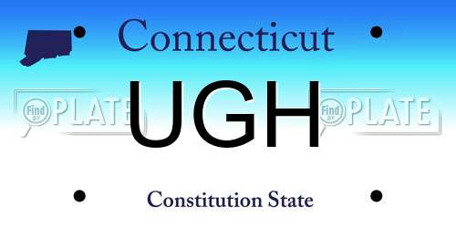 UGH Connecticut License Plate
