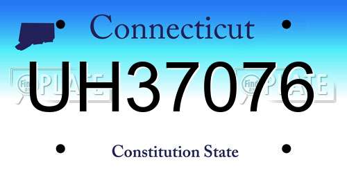 UH37076 Connecticut License Plate