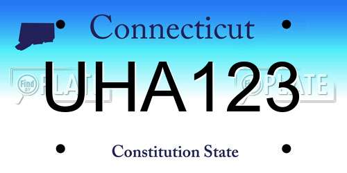 UHA123 Connecticut License Plate