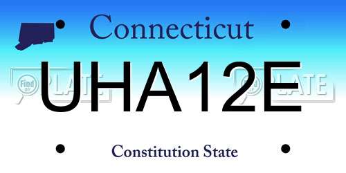 UHA12E Connecticut License Plate