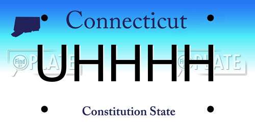 UHHHH Connecticut License Plate
