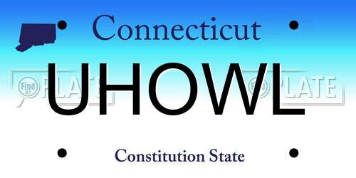 UHOWL Connecticut License Plate