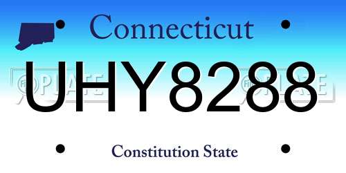 UHY8288 Connecticut License Plate