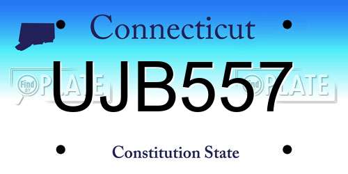 UJB557 Connecticut License Plate