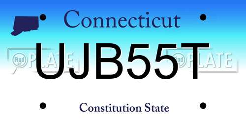 UJB55T Connecticut License Plate
