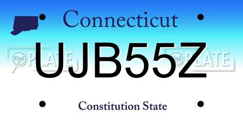 UJB55Z Connecticut License Plate