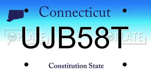 UJB58T Connecticut License Plate