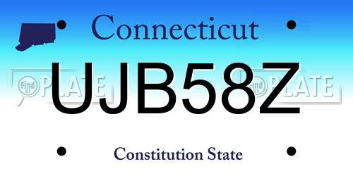 UJB58Z Connecticut License Plate