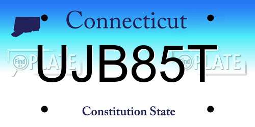 UJB85T Connecticut License Plate