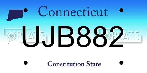 UJB882 Connecticut License Plate