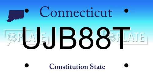 UJB88T Connecticut License Plate
