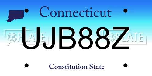 UJB88Z Connecticut License Plate