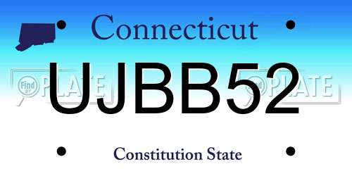 UJBB52 Connecticut License Plate