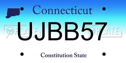 UJBB57 Connecticut License Plate