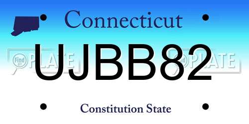 UJBB82 Connecticut License Plate