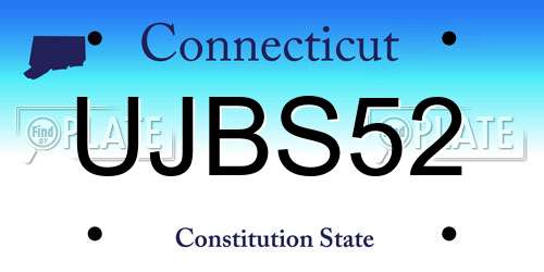 UJBS52 Connecticut License Plate
