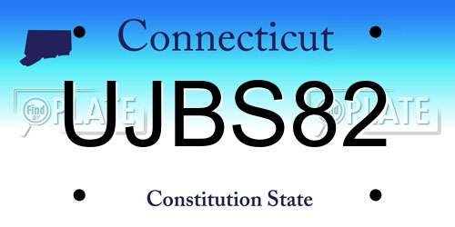 UJBS82 Connecticut License Plate