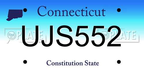 UJS552 Connecticut License Plate