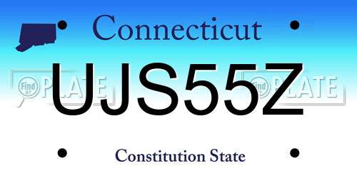 UJS55Z Connecticut License Plate