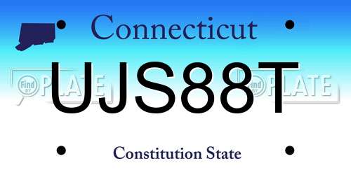 UJS88T Connecticut License Plate