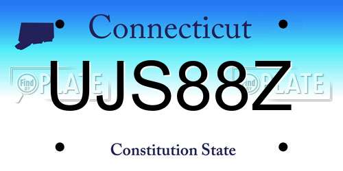 UJS88Z Connecticut License Plate