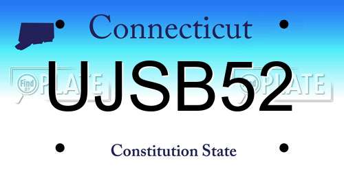 UJSB52 Connecticut License Plate