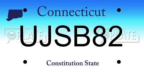 UJSB82 Connecticut License Plate