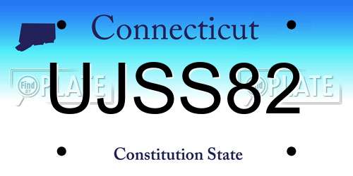 UJSS82 Connecticut License Plate