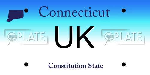 UK Connecticut License Plate