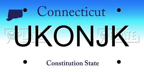 UKONJK Connecticut License Plate
