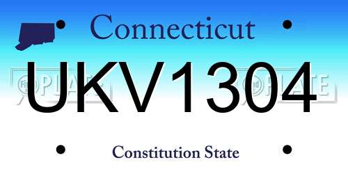UKV1304 Connecticut License Plate