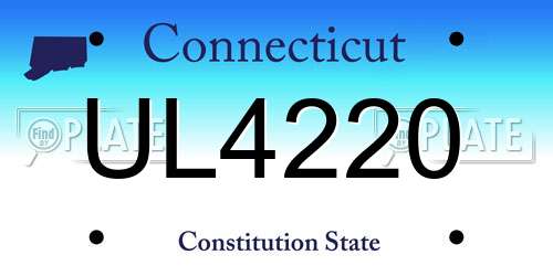 UL4220 Connecticut License Plate