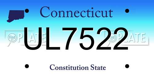 UL7522 Connecticut License Plate