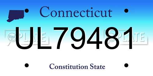 UL79481 Connecticut License Plate
