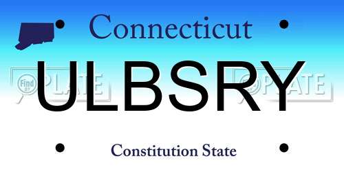 ULBSRY Connecticut License Plate