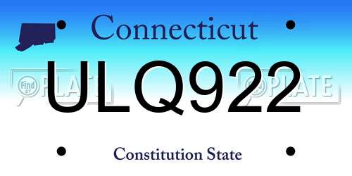 ULQ922 Connecticut License Plate