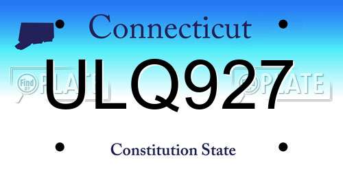 ULQ927 Connecticut License Plate