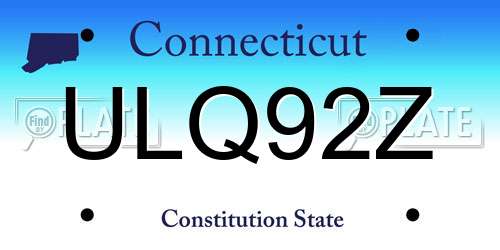 ULQ92Z Connecticut License Plate