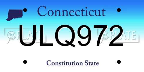 ULQ972 Connecticut License Plate