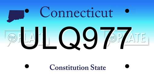 ULQ977 Connecticut License Plate