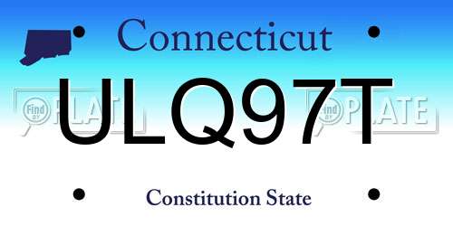 ULQ97T Connecticut License Plate