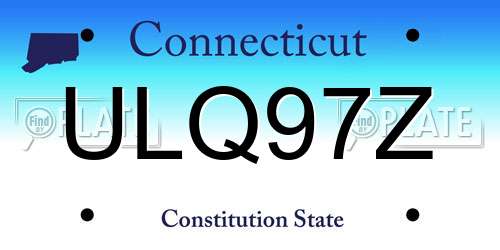 ULQ97Z Connecticut License Plate